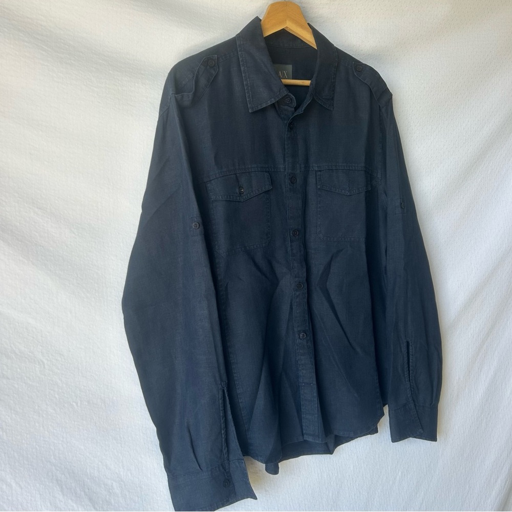 ARMANI Exchange Black Lightweight Dark Blue Shirt